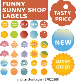 funny shop labels - vector set # 19