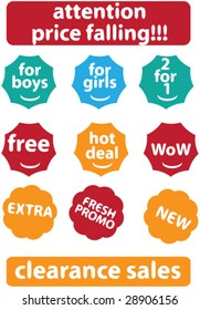 funny shop sales stickers