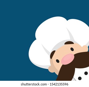 Funny Short Chef - Empty Space with Head in Corner