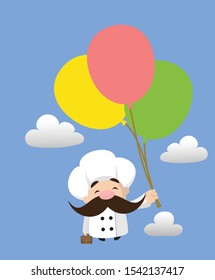 Funny Short Chef - Flying with Balloons