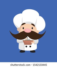 Funny Short Chef - Preparing Report in Happy Mood