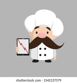 Funny Short Chef - Presenting Loss Graph on Tablet