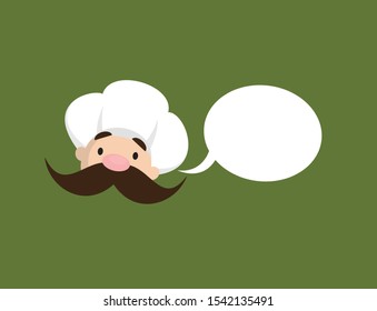 Funny Short Chef - with Speech Bubble