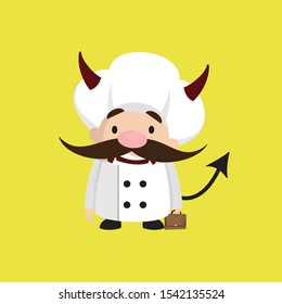 Funny Short Chef - Standing in Angry Mood