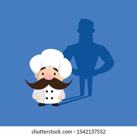 Funny Short Chef - Standing in Positive Attitude