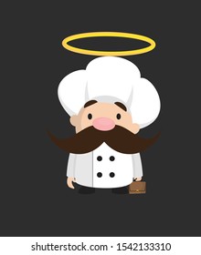 Funny Short Chef - Standing and Smiling