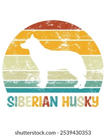 Funny Siberian Husky Vintage Retro Sunset Silhouette Gifts Dog Lover Dog Owner Essential T-Shirt