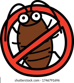 Señal divertida de que no hay cucaracha
