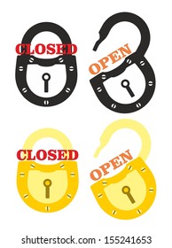 funny signs open closed with locks