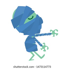 Funny and silly mummy character. Vector illustration