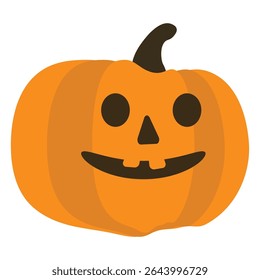 Engraçado personagem bobo abóbora com expressão pateta. Desenho animado Halloween vetor ilustração em estilo plano, isolado no fundo branco. Perfeito para crianças projetos, adesivos e decorações divertidas.