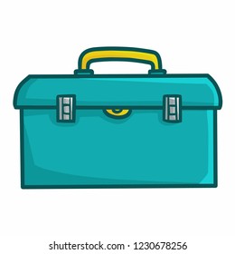 Funny and simple blue green toolbox for repairman - vector