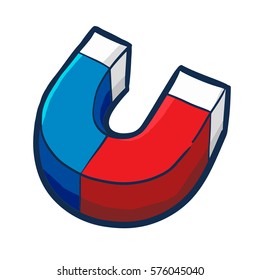 Funny and simple blue red magnet - vector.