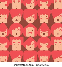 funny simple faces seamless pattern vector eps 10