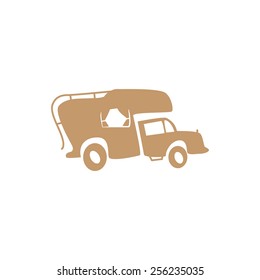 Funny simple recreational vehicle Isolated on white background