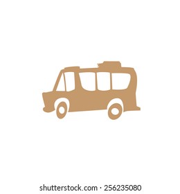 Funny simple recreational vehicle Isolated on white background