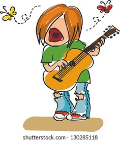 funny singer with a guitar