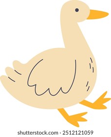 Funny Sitting Goose Vector Illustration