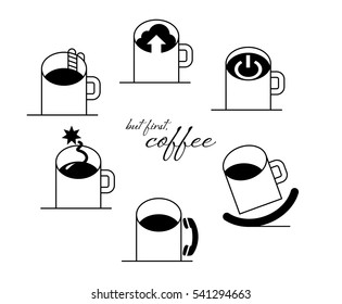 Funny situations with a cup of coffee
