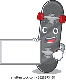 Funny skateboard cartoon character design style with board