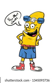 Funny Skateboard illustration