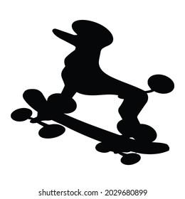 funny skating dog for skater girl wo t design vector illustration for use in design and print wall art poster canvas