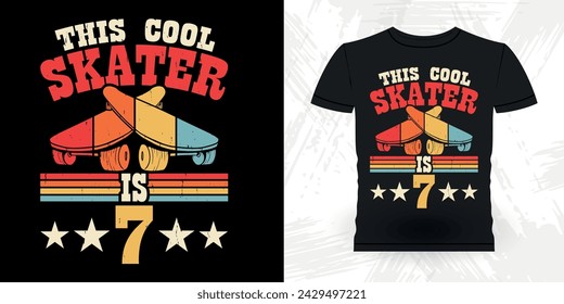 Funny Skating Skater Skateboard Retro Vintage T-shirt Design