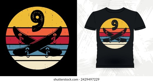 Funny Skating Skater Skateboard Retro Vintage T-shirt Design