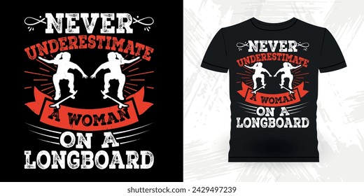 Funny Skating Skater Skateboard Retro Vintage T-shirt Design