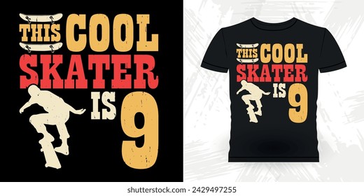 Funny Skating Skater Skateboard Retro Vintage T-shirt Design