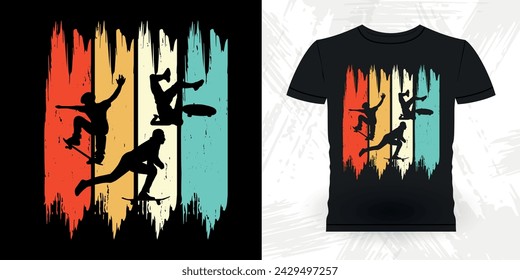 Funny Skating Skater Skateboard Retro Vintage T-shirt Design
