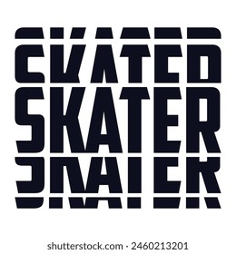Funny Skating Skater Skateboard Retro Vintage T-shirt Design
