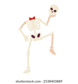 funny skeleton character isolated design