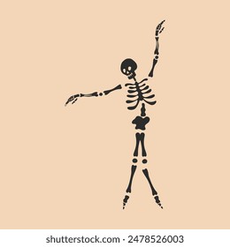 Funny Skeleton. Cute character Skeleton Bones