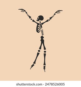 Funny Skeleton. Cute character Skeleton Bones