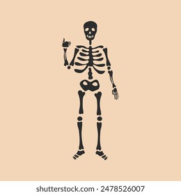 Funny Skeleton. Cute character Skeleton Bones