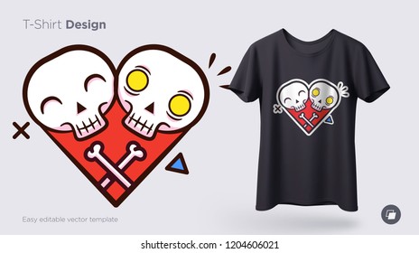 Funny skeleton illustration. Print on T-shirts, sweatshirts and souvenirs. Vector