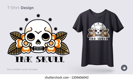 Funny skeleton illustration. Print on T-shirts, sweatshirts and souvenirs. Vector