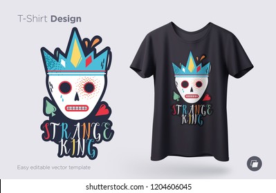 Funny skeleton illustration. Print on T-shirts, sweatshirts and souvenirs. Vector