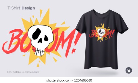 Funny skeleton illustration. Print on T-shirts, sweatshirts and souvenirs. Vector