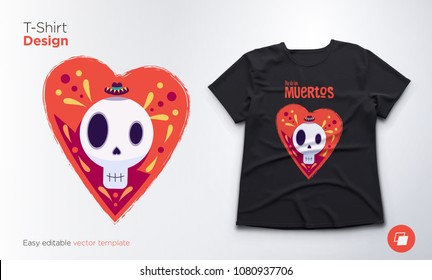 Funny skeleton. Print on T-shirts, sweatshirts and souvenirs. Vector illustration