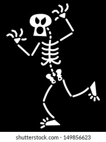 Angry Skeleton Walking Firmly Straight Towards Stock Vector (Royalty ...