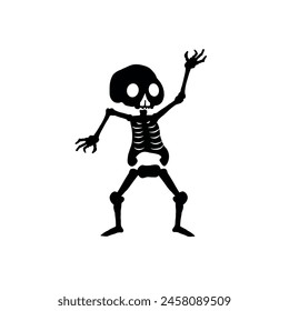 funny skeleton, skeleton silhouette	 - VECTOR ILLUSTRATION