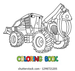 Funny skidder car with eyes coloring book
