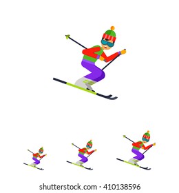 Funny skier icon