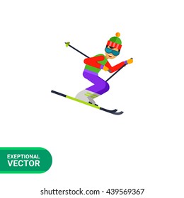 Funny skier icon