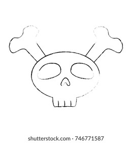 funny skull with bones crossed