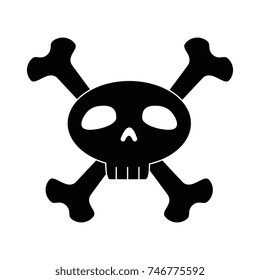 funny skull with bones crossed