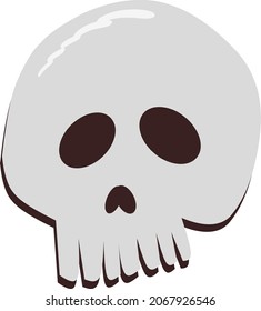 Funny skull cartoon vector. Isolated. 