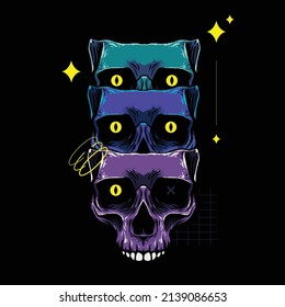 Funny Skull with Colorful vibes